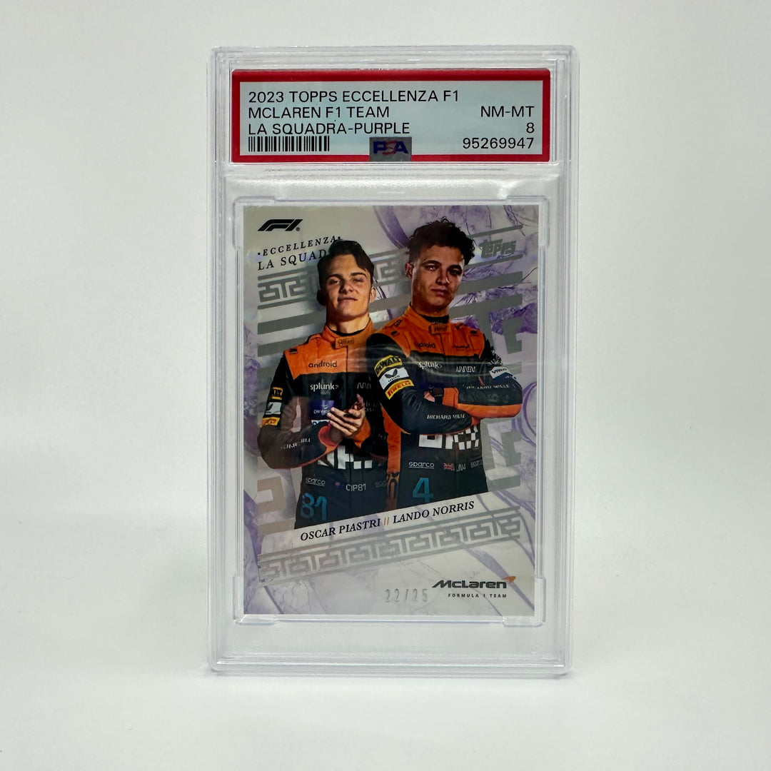 PSA 8 - /25 Norris/Piastri - McLaren F1 Team - Purple - 2023 Eccellenza La Squadra