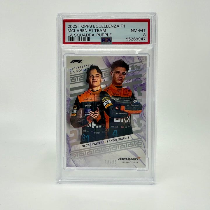 PSA 8 - /25 Norris/Piastri - McLaren F1 Team - Purple - 2023 Eccellenza La Squadra