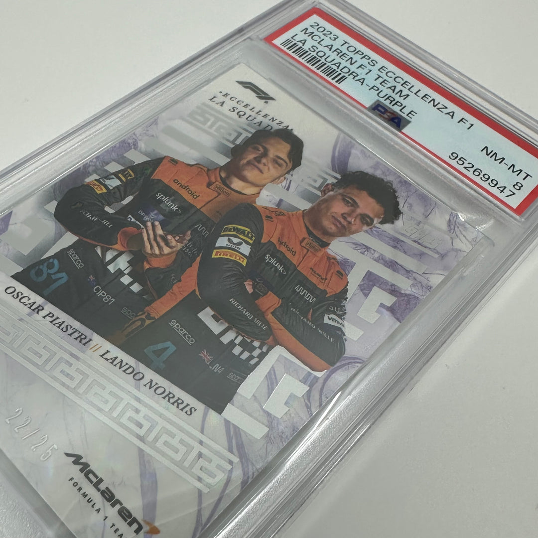 PSA 8 - /25 Norris/Piastri - McLaren F1 Team - Purple - 2023 Eccellenza La Squadra