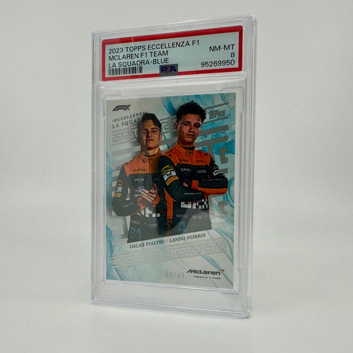 PSA 8 - 42/49 Norris/Piastri - McLaren F1 Team - Blue - 2023 Eccellenza La Squadra