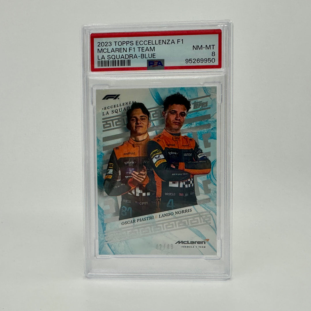 PSA 8 - 42/49 Norris/Piastri - McLaren F1 Team - Blue - 2023 Eccellenza La Squadra