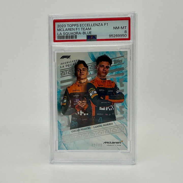 PSA 8 - 42/49 Norris/Piastri - McLaren F1 Team - Blue - 2023 Eccellenza La Squadra