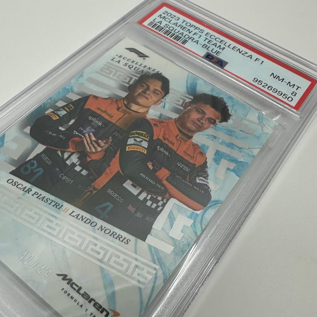 PSA 8 - 42/49 Norris/Piastri - McLaren F1 Team - Blue - 2023 Eccellenza La Squadra