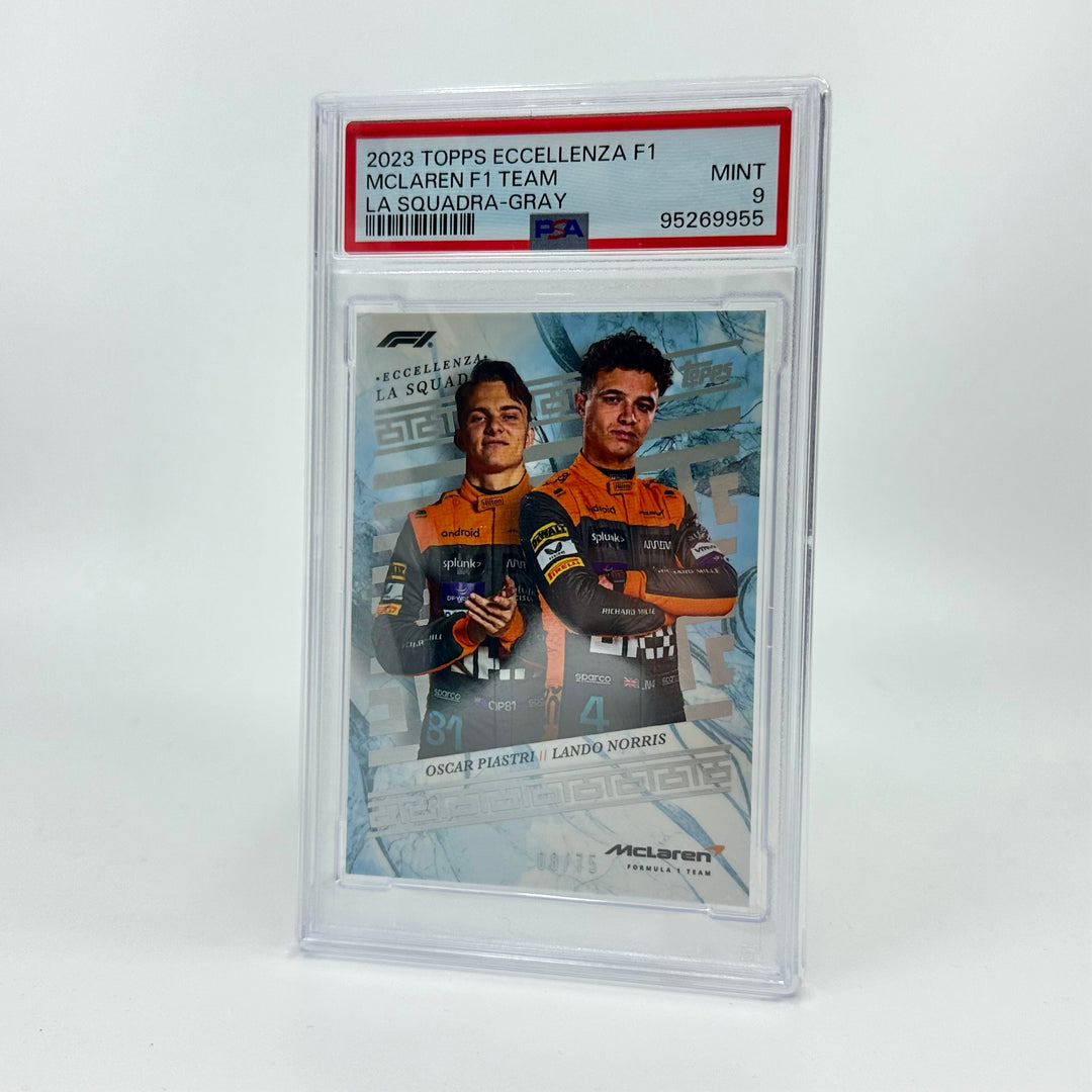 PSA 9 - /75 Norris/Piastri - McLaren F1 Team - Gray - 2023 Eccellenza La Squadra