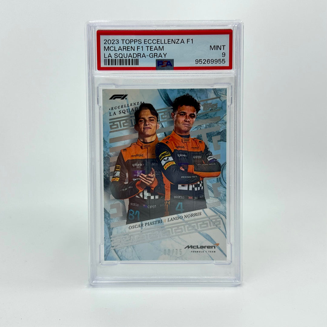 PSA 9 - /75 Norris/Piastri - McLaren F1 Team - Gray - 2023 Eccellenza La Squadra