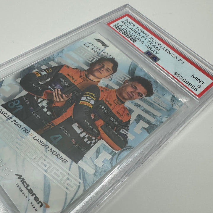 PSA 9 - /75 Norris/Piastri - McLaren F1 Team - Gray - 2023 Eccellenza La Squadra