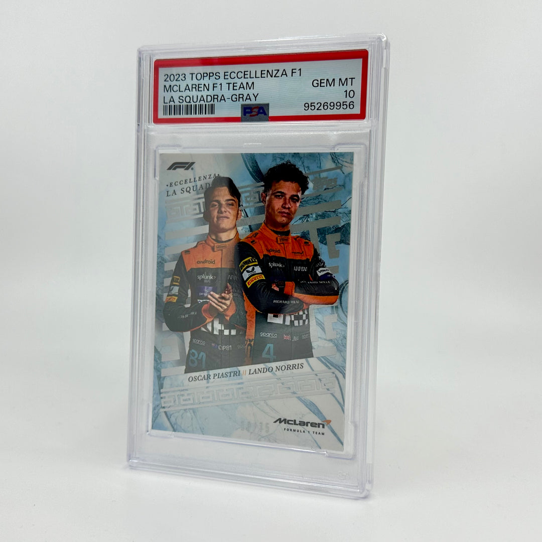 PSA 10 - /75 Norris/Piastri - McLaren F1 Team - Gray - 2023 Eccellenza La Squadra