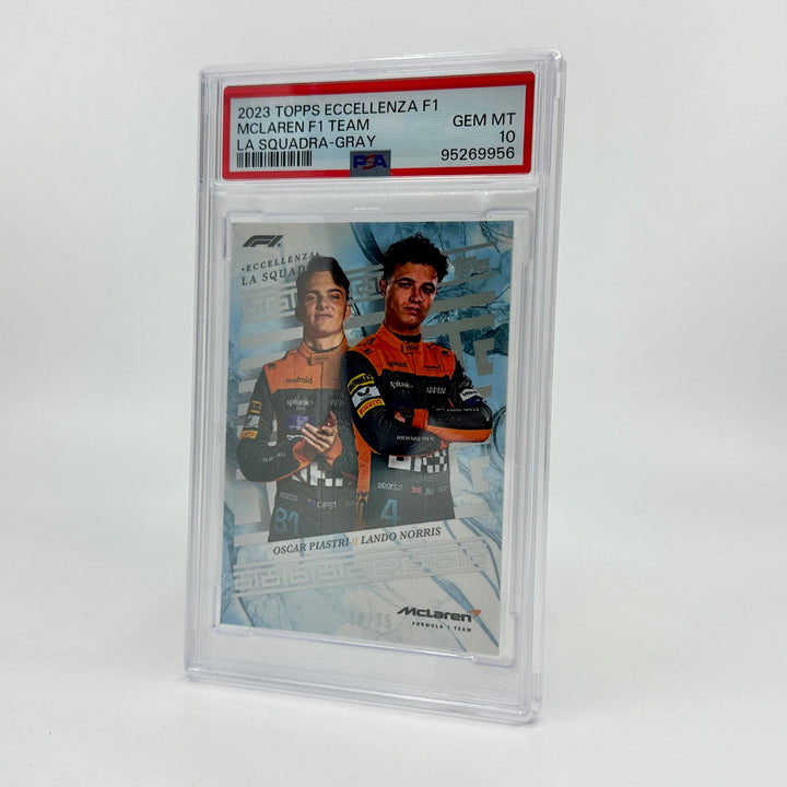 PSA 10 - /75 Norris/Piastri - McLaren F1 Team - Gray - 2023 Eccellenza La Squadra