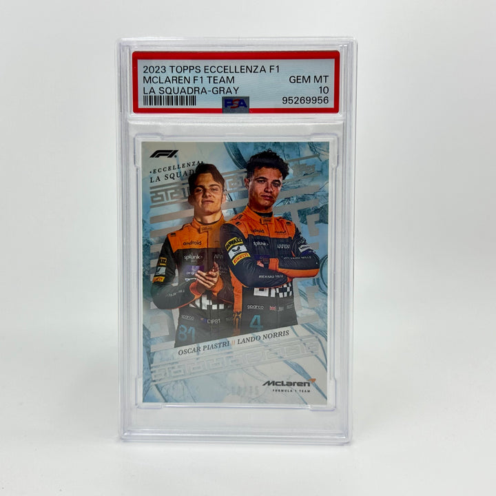PSA 10 - /75 Norris/Piastri - McLaren F1 Team - Gray - 2023 Eccellenza La Squadra