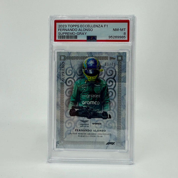 PSA 8 - 01/75 - Fernando Alonso - Gray - 2023 Topps Eccellenza Supremo