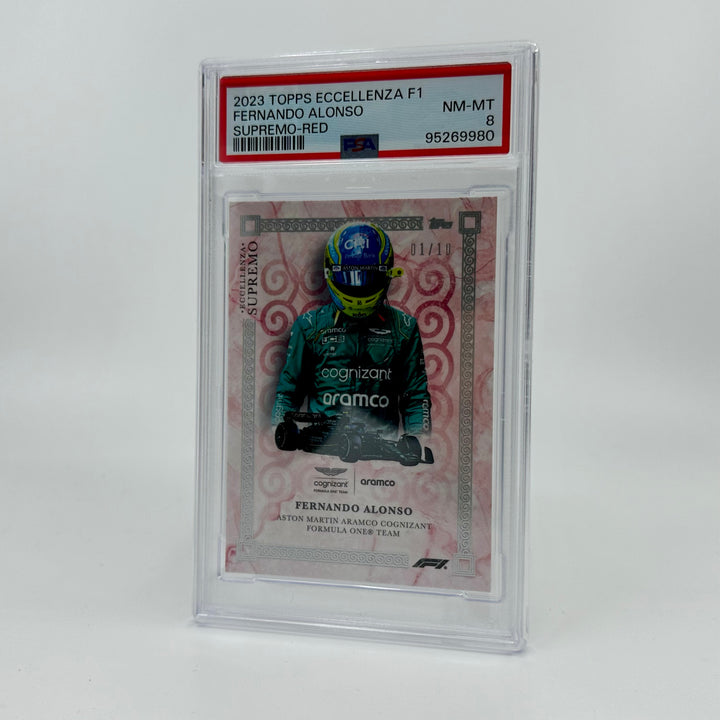 PSA 8 - 01/10 - Fernando Alonso - Red - 2023 Topps Eccellenza Supremo