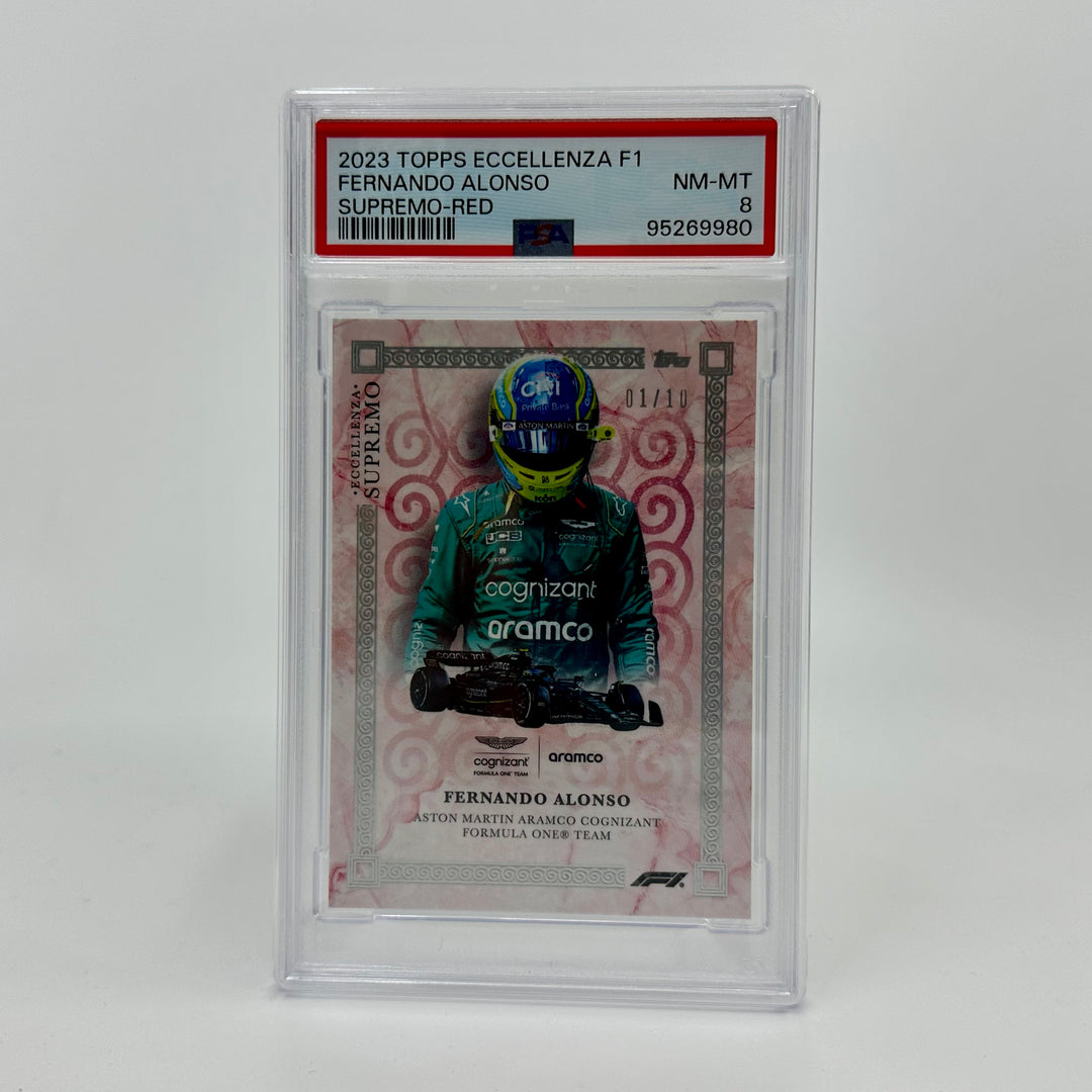PSA 8 - 01/10 - Fernando Alonso - Red - 2023 Topps Eccellenza Supremo