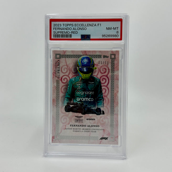 PSA 8 - 01/10 - Fernando Alonso - Red - 2023 Topps Eccellenza Supremo