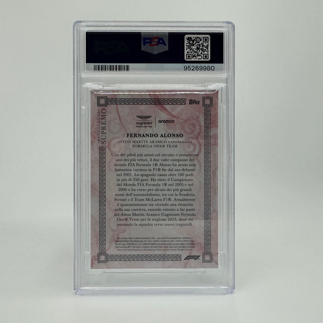 PSA 8 - 01/10 - Fernando Alonso - Red - 2023 Topps Eccellenza Supremo
