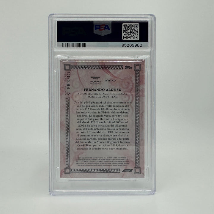 PSA 8 - 01/10 - Fernando Alonso - Red - 2023 Topps Eccellenza Supremo