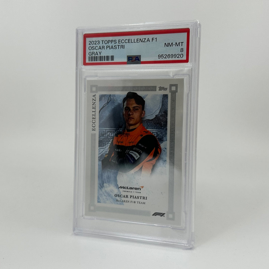 PSA 8 - /75 Oscar Piastri - Gray - 2023 Topps Eccellenza F1