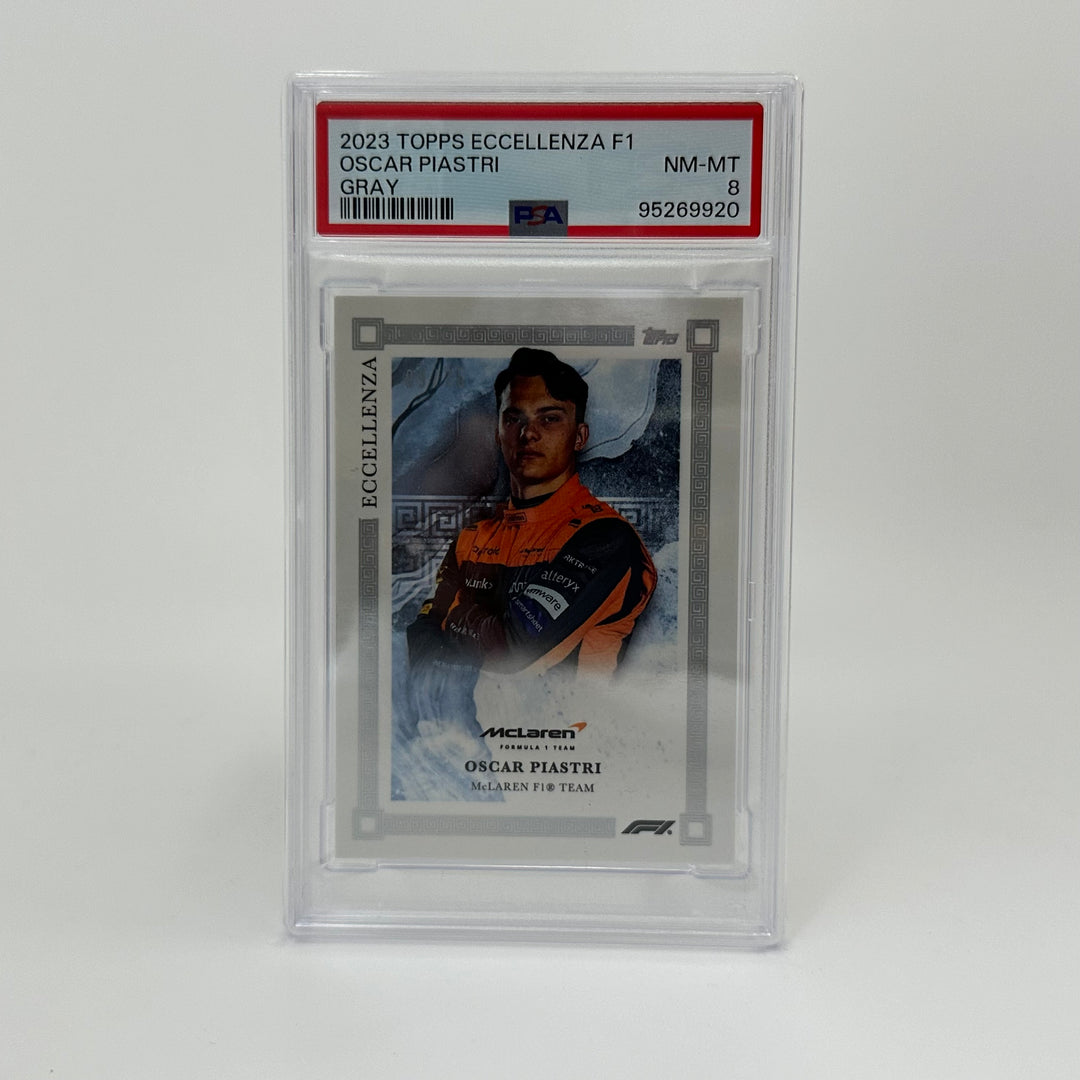 PSA 8 - /75 Oscar Piastri - Gray - 2023 Topps Eccellenza F1