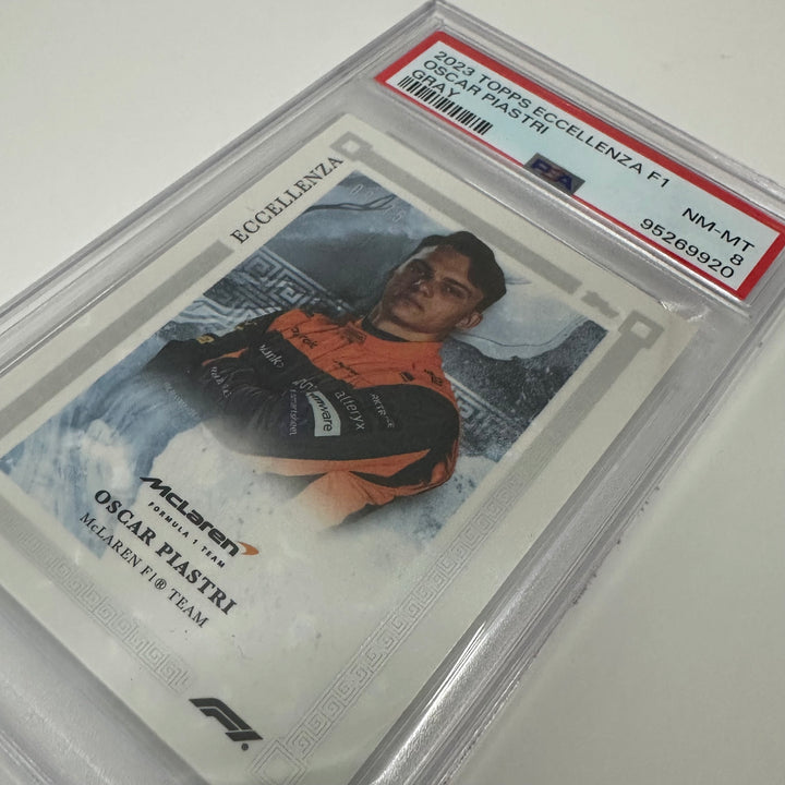 PSA 8 - /75 Oscar Piastri - Gray - 2023 Topps Eccellenza F1