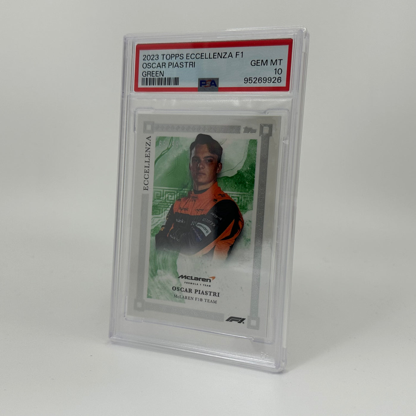 PSA 10 - 69/99 Oscar Piastri - Green - 2023 Topps Eccellenza F1