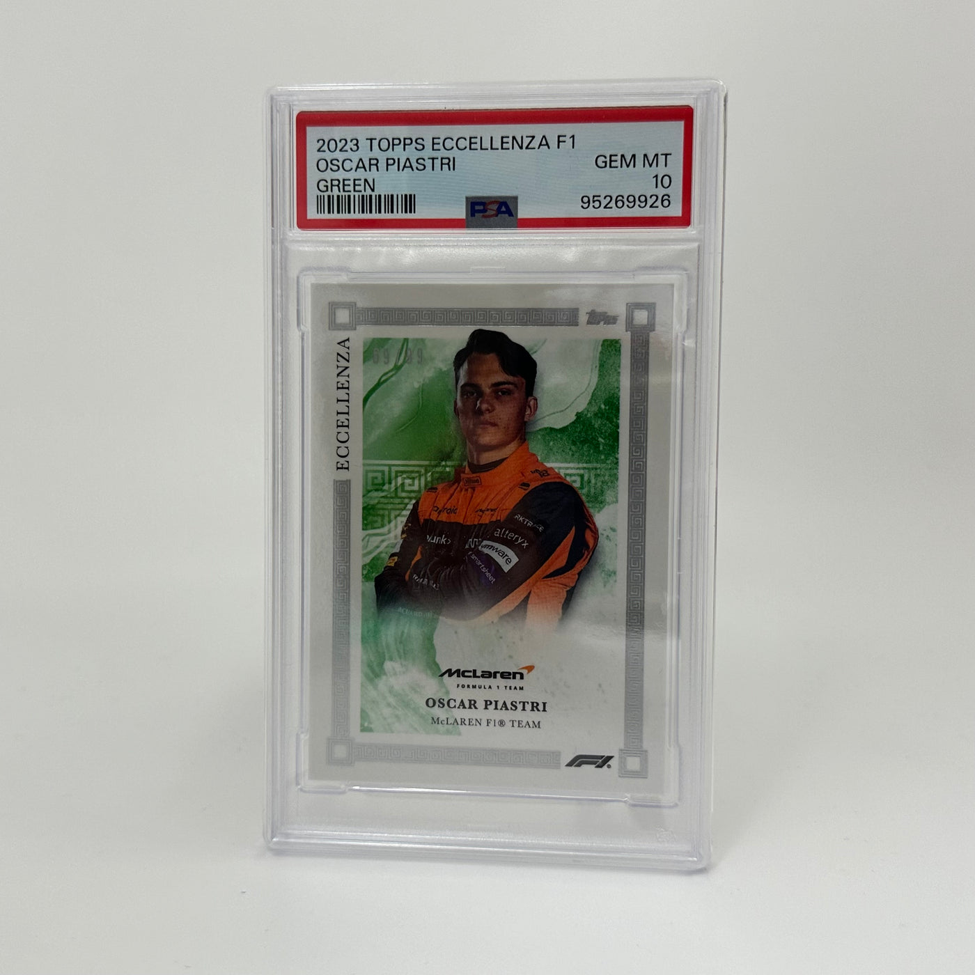 PSA 10 - 69/99 Oscar Piastri - Green - 2023 Topps Eccellenza F1