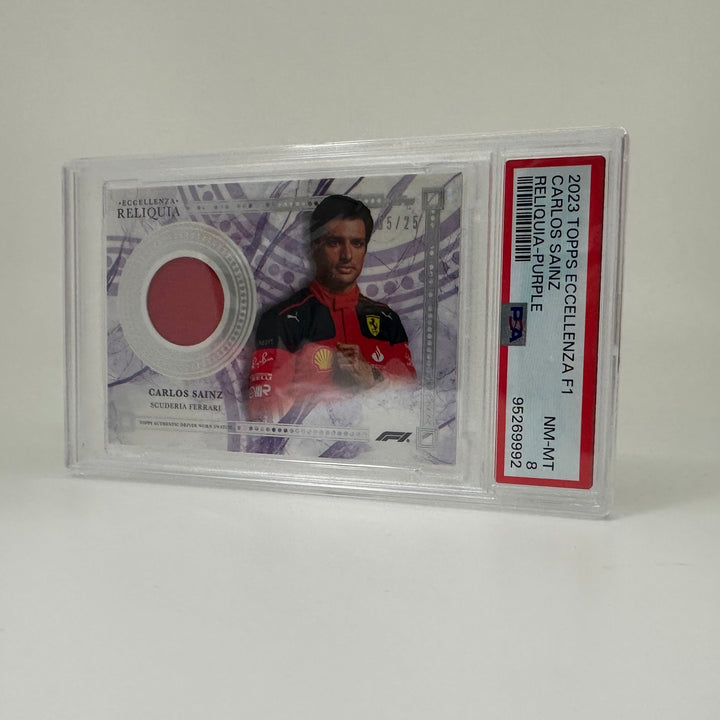 PSA 8 - 05/25 - Carlos Sainz - Purple - 2023 Topps Eccellenza Reliquia