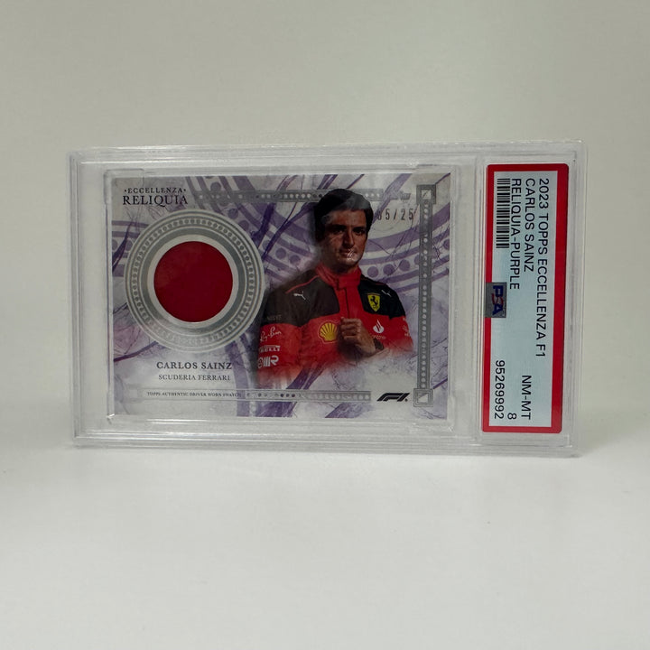 PSA 8 - 05/25 - Carlos Sainz - Purple - 2023 Topps Eccellenza Reliquia