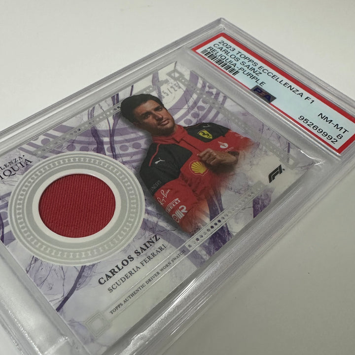 PSA 8 - 05/25 - Carlos Sainz - Purple - 2023 Topps Eccellenza Reliquia