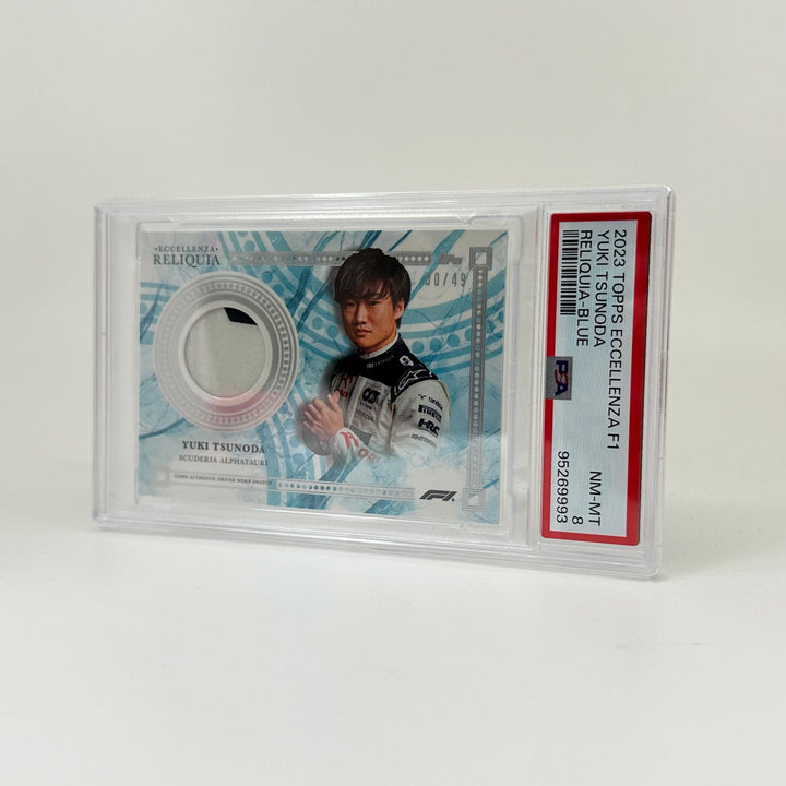 PSA 8 - 30/49 - Yuki Tsunoda - Blue - 2023 Topps Eccellenza Reliquia
