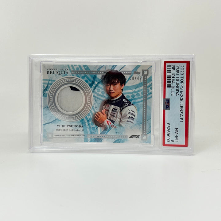 PSA 8 - 30/49 - Yuki Tsunoda - Blue - 2023 Topps Eccellenza Reliquia