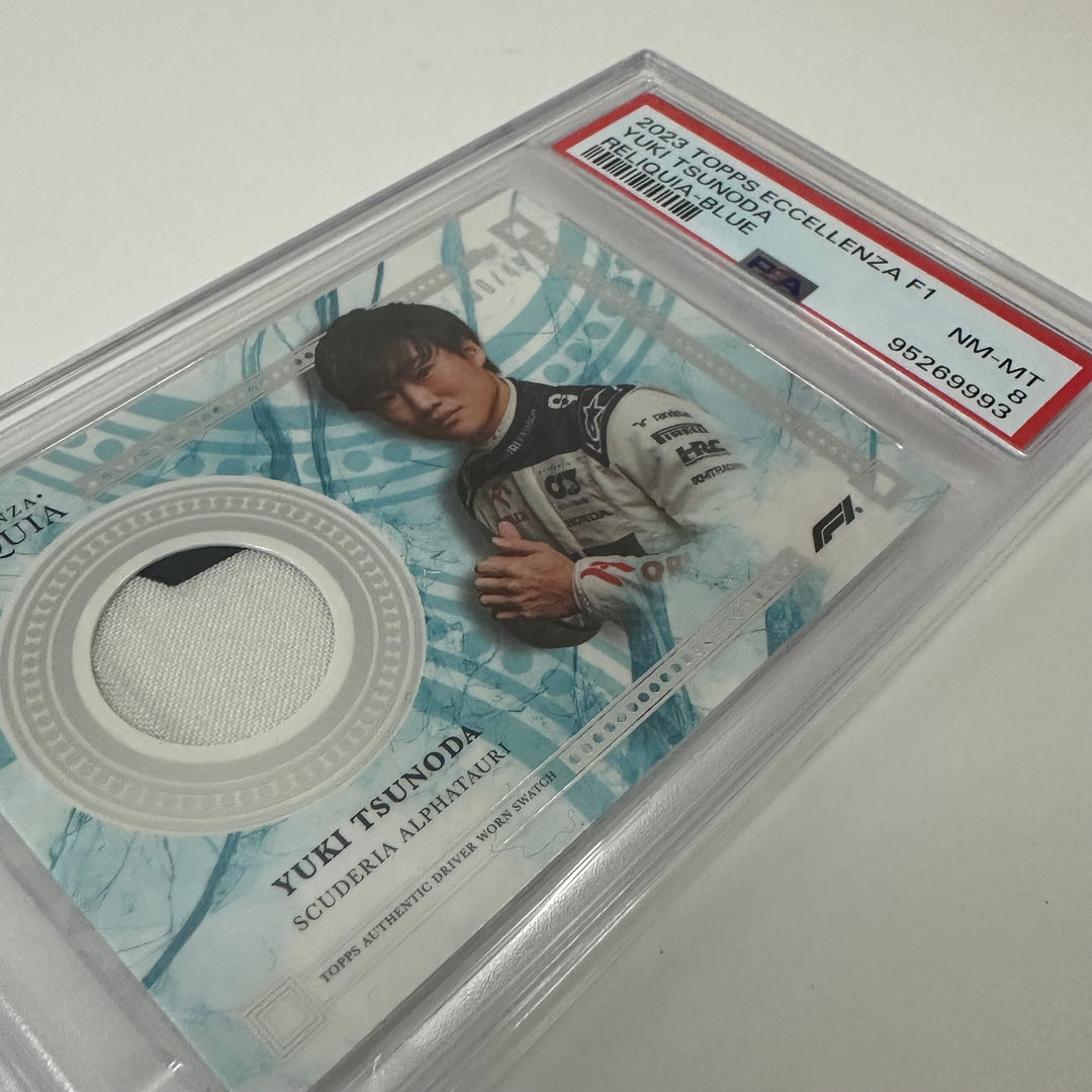 PSA 8 - 30/49 - Yuki Tsunoda - Blue - 2023 Topps Eccellenza Reliquia