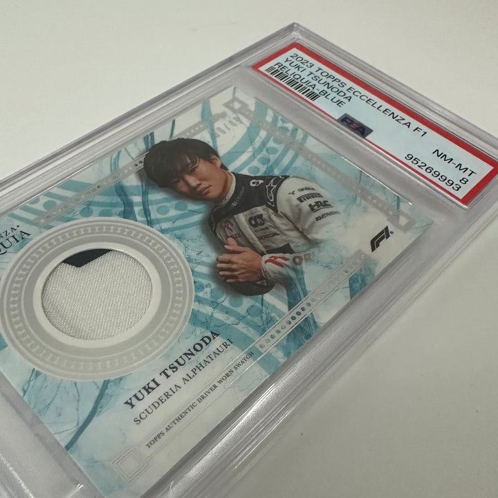 PSA 8 - 30/49 - Yuki Tsunoda - Blue - 2023 Topps Eccellenza Reliquia