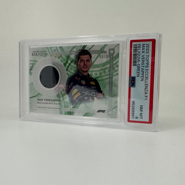 PSA 8 - 66/99 - Max Verstappen - Green - 2023 Topps Eccellenza Reliquia