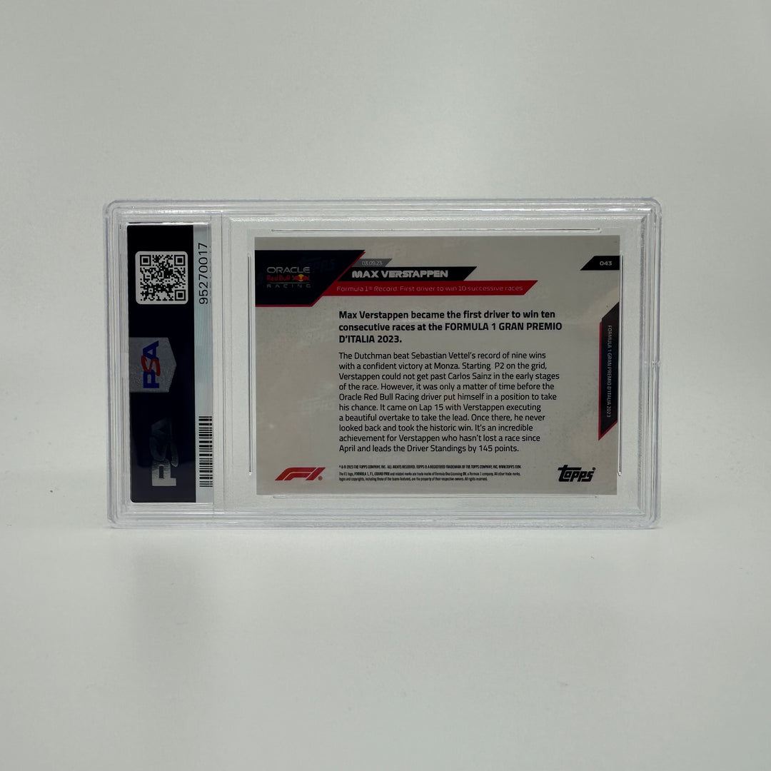 PSA 10 - Max Verstappen - 2023 Topps Now #43 - 10 Wins