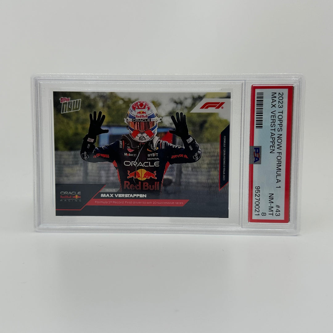 PSA 8 - Max Verstappen - 2023 Topps Now #43 - 10 Wins