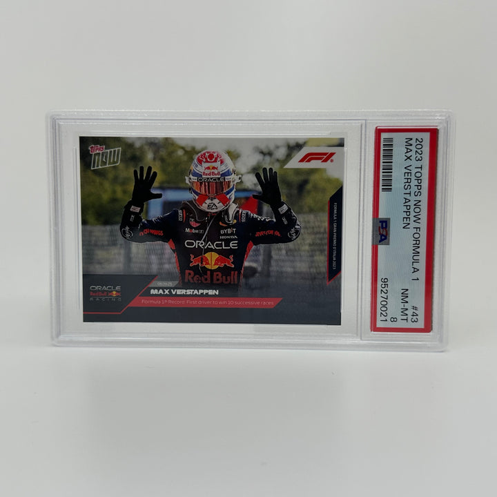 PSA 8 - Max Verstappen - 2023 Topps Now #43 - 10 Wins