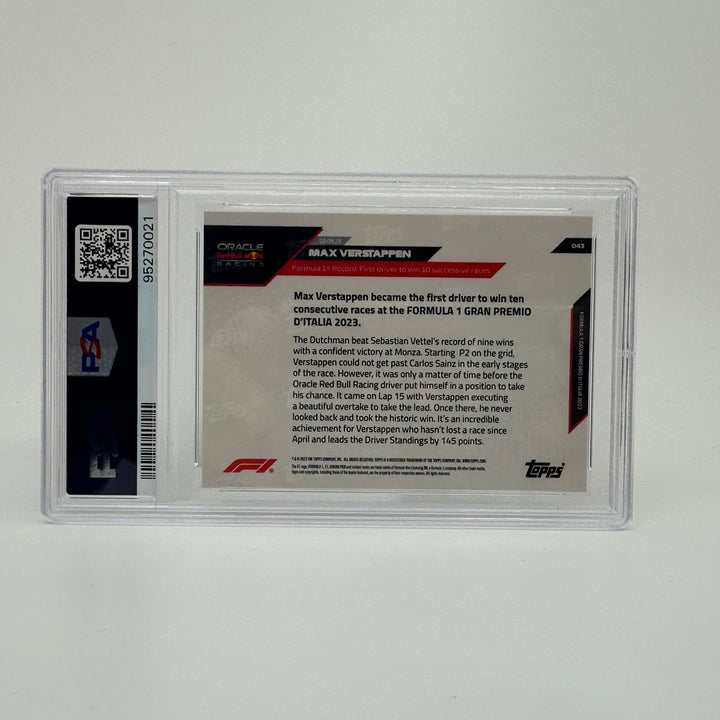 PSA 8 - Max Verstappen - 2023 Topps Now #43 - 10 Wins