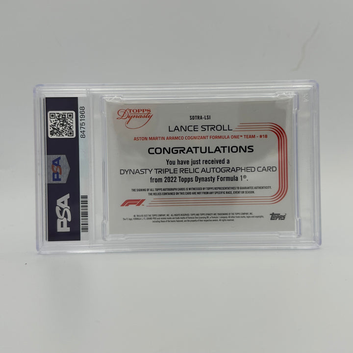 PSA 10 - 5/5 Red - Lance Stroll #LSI - 2022 Topps Dynasty Triple Relic