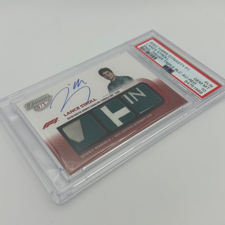 PSA 10 - 5/5 Red - Lance Stroll #LSI - 2022 Topps Dynasty Triple Relic
