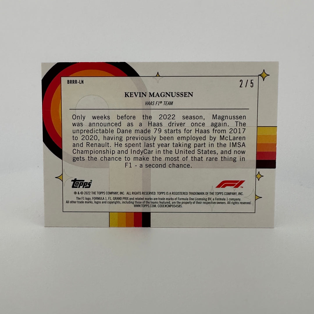 2/5 Red - Kevin Magnussen - 2022 Topps Formula 1 - Bounce, Rock, Race, Rolle