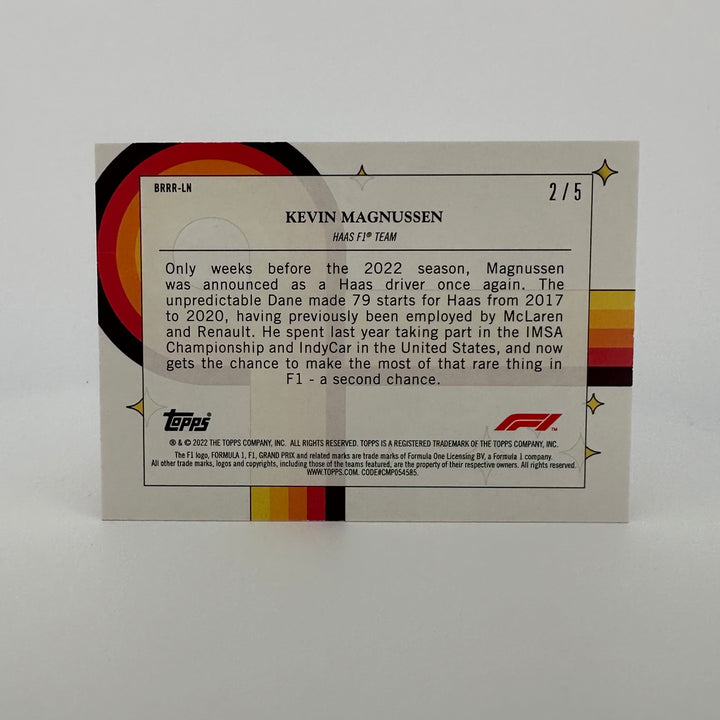 2/5 Red - Kevin Magnussen - 2022 Topps Formula 1 - Bounce, Rock, Race, Rolle