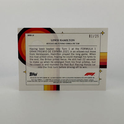 01/25 Orange - Lewis Hamilton - 2022 Topps Formula 1 - Bounce, Rock, Race, Roll