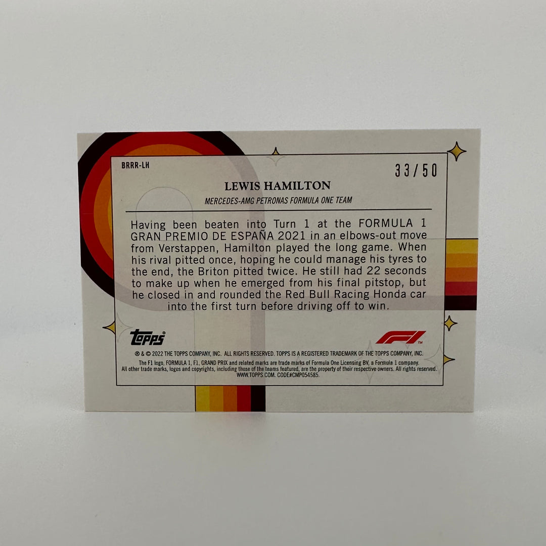 33/50 Gold - Lewis Hamilton - 2022 Topps Formula 1 - Bounce, Rock, Race, Roll