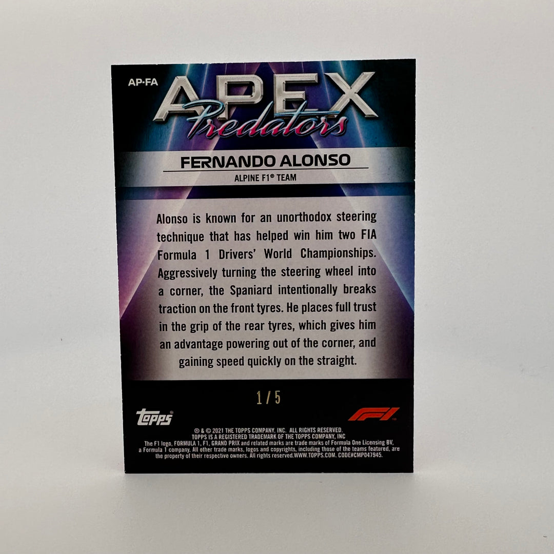 1/5 Red - Fernando Alonso #APFA - 2021 Formula 1 - Apex  Predators