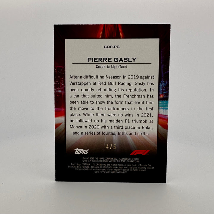 4/5 Red - Pierre Gasly #FOBPG - 2022 Formula 1 - Flash Of Brilliance