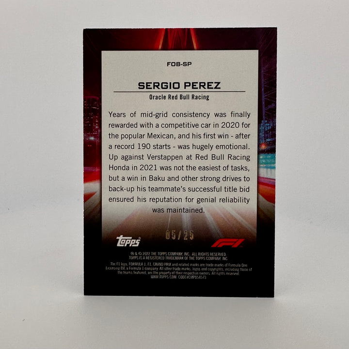 23/25 Orange - Sergio Perez #FOBSP - 2022 Formula 1 - Flash Of Brilliance