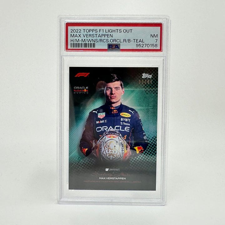 PSA 7 - 08/99 - Max Verstappen - Most Wins and Races - History Maker - Teal