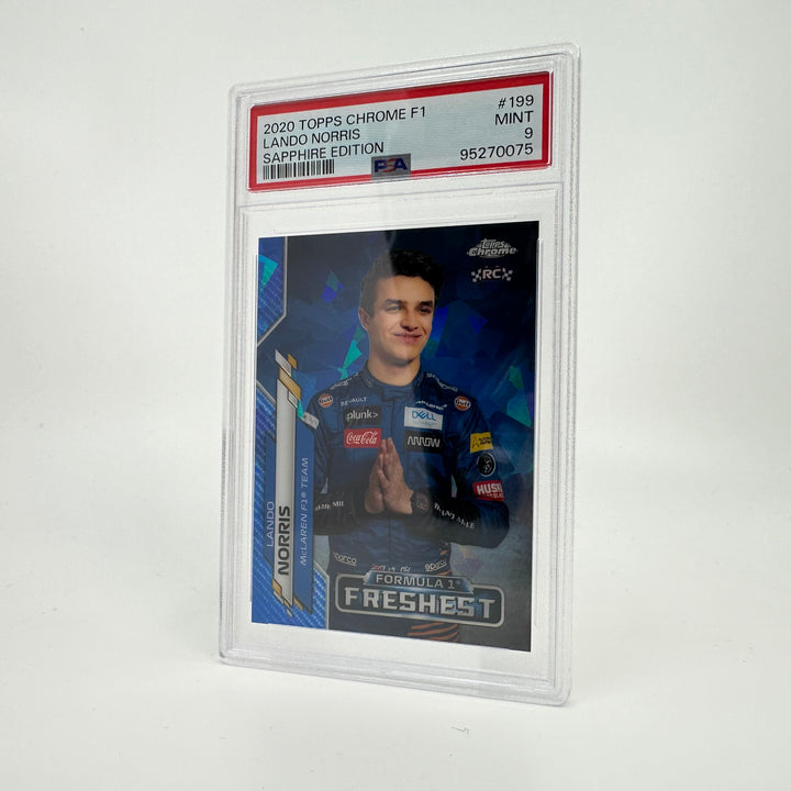 PSA 9 - Lando Norris #199 - 2020 Chrome Sapphire - Rookie Card