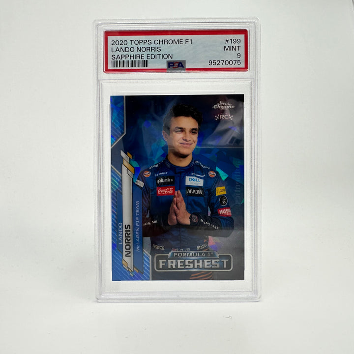 PSA 9 - Lando Norris #199 - 2020 Chrome Sapphire - Rookie Card