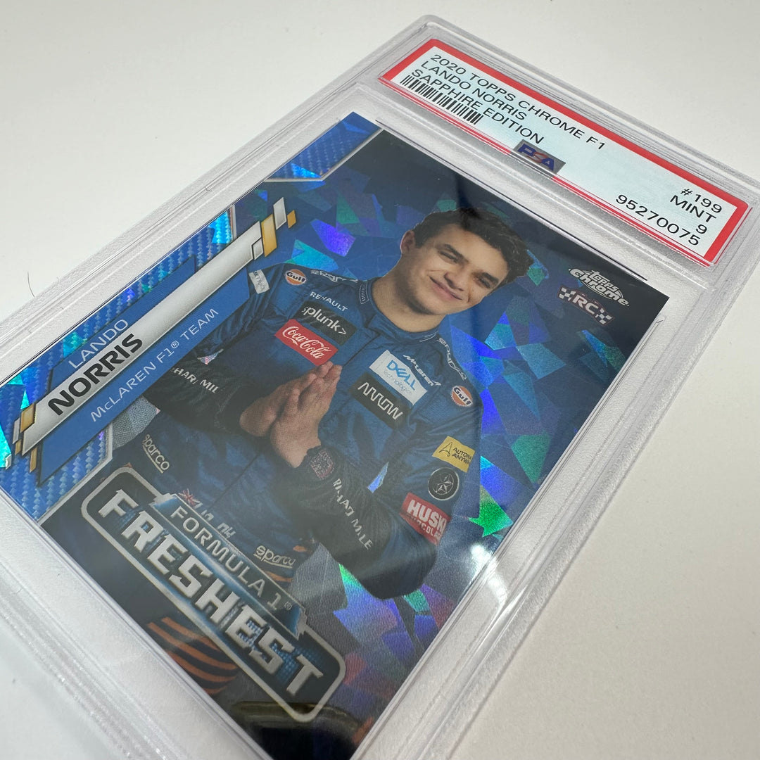 PSA 9 - Lando Norris #199 - 2020 Chrome Sapphire - Rookie Card