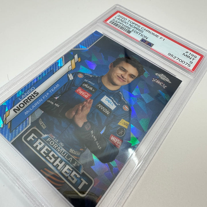 PSA 9 - Lando Norris #199 - 2020 Chrome Sapphire - Rookie Card